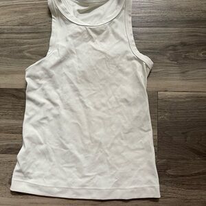lululemon athletica Cream Ribbed Racerback Tank Top